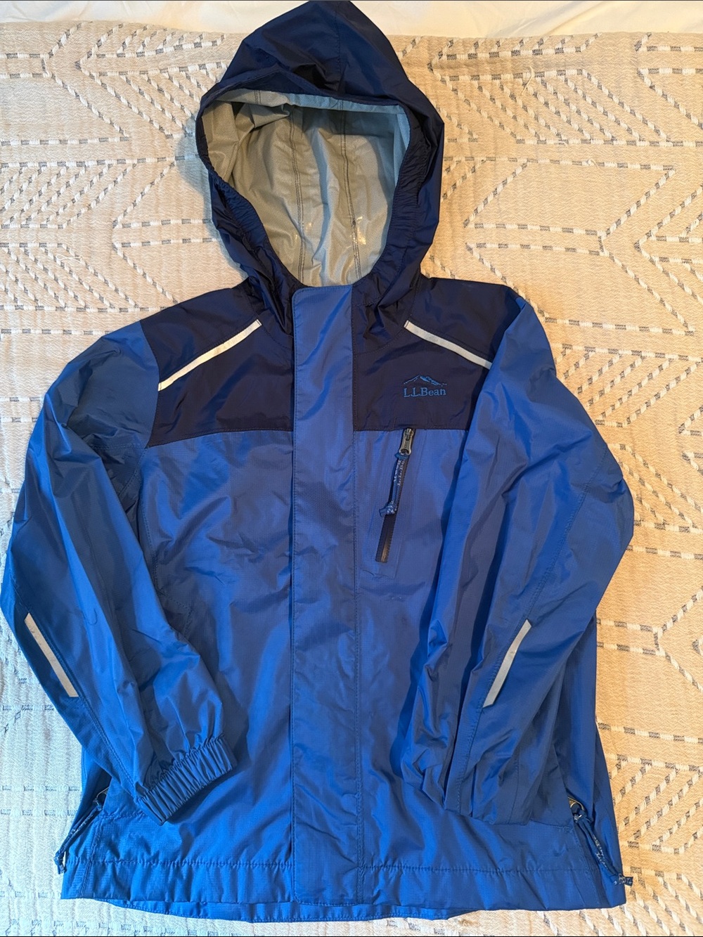 L.L. Bean Two-Tone Boys Hooded Raincoat